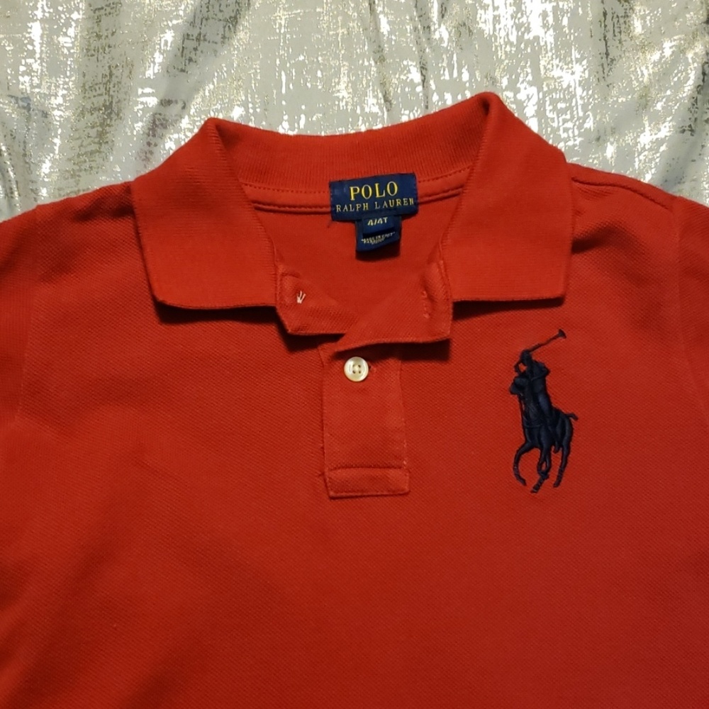 Polo red, collared - big pony w/big 3  shirt sz 4T